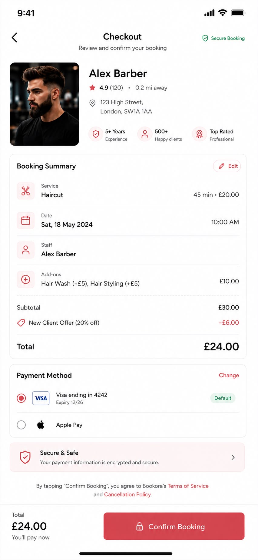 BookAura Checkout Screen