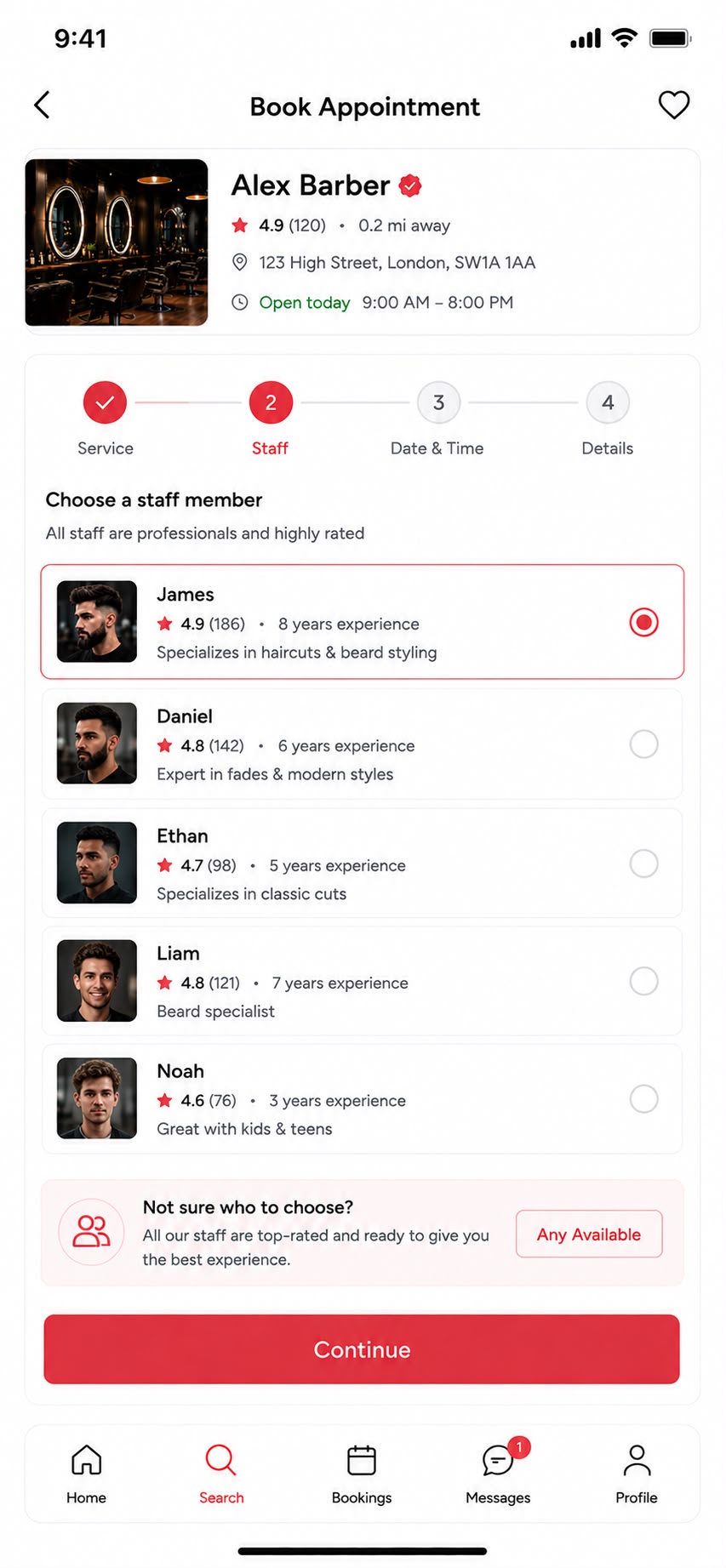 Select Stylist & Service